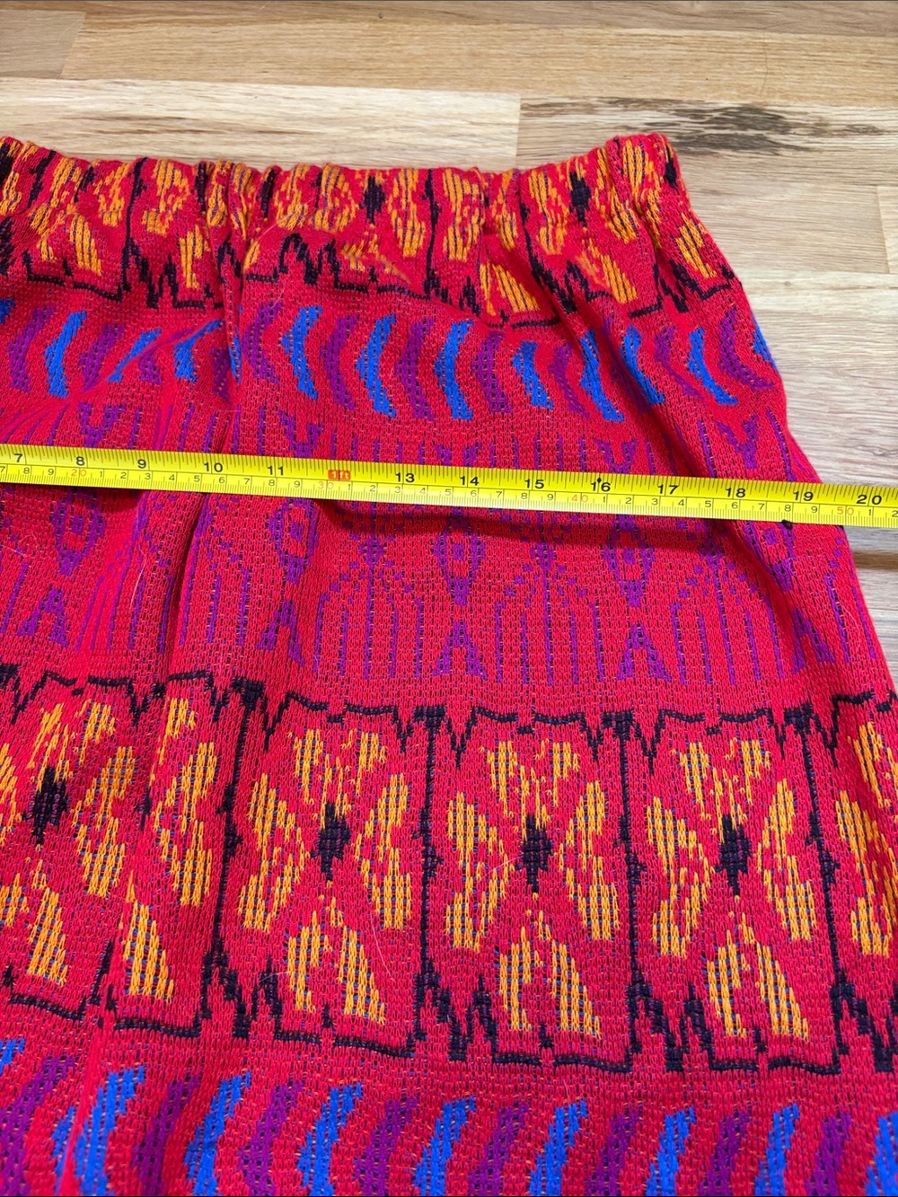 Vibrant Red Patterned Knit Maxi Skirt - Picture 6 of 13